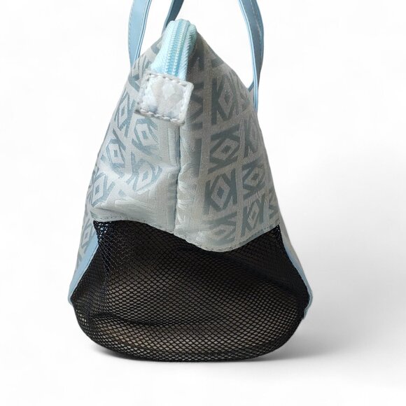 Small Dog Carrier With Shoulder Strap Geo Pattern Mesh Walls - Picture 4 of 12